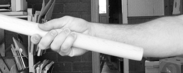 fig 5. two handed grip, held one hand